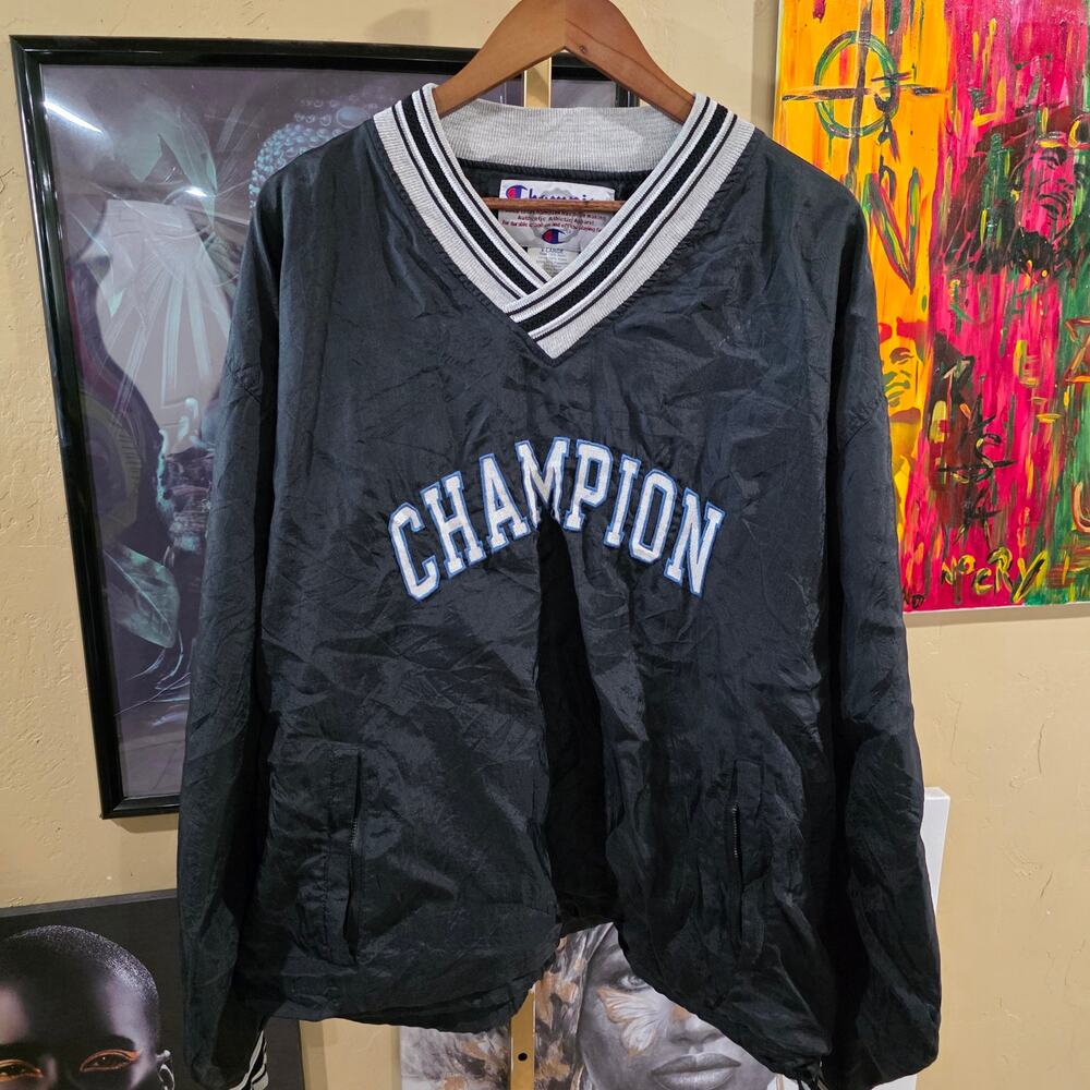 90s Champion Oversized Baggy Heavyweight Sportswear Pull Over Jacket Size XL
